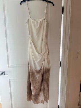 Zara White & Brown Ombré Slip Dress